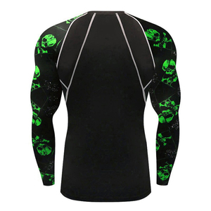 Customize Your Own Logo Sublimated Full Sleeve MMA BJJ Rash Guard <b>Compression</b> <b>Shirt</b> Eco-Friendly Anti Bacterial UPF50 - Product Image 2