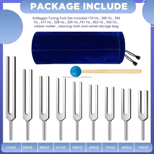 Ensemble de diapasons de 9 pièces pour la guérison de l'ADN, l'équilibrage des chakras et la thérapie par le son et la guérison spirituelle avec emballage dans une boîte-cadeau - Product Image 6