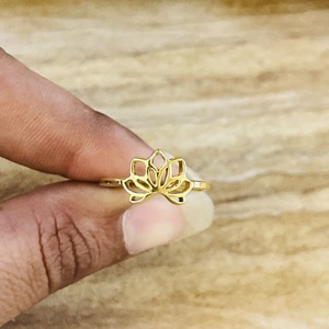 Luxury Design Lotus <b>Rings</b> Boho Brass <b>Rings</b> For Women 18k Gold Plated Floral <b>Statement</b> Cutout <b>Ring</b> For Wholesale/OEM/ODM - Product Image 2