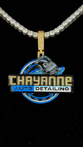 Colgante de moissanita esmaltado de color de lujo de Plata de Ley 925, colgante de moissanita con logotipo personalizado de rapero Hip Hop, colgante con nombre de LETRA DE moissanita - Product Image 3