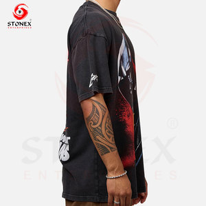 Nouveau T-shirt Homme Oversize Tendance Printemps-Été, Luxe, Mode, Uni, Manches Courtes, Imprimé, Décontracté, 100% Coton - Product Image 3