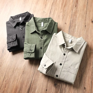 Men Shirts Polyester Work Shirt for Men Retro Youth Trendy Autumn Thin Loose Casual Men <b>Jackets</b> Tops - Product Image 2