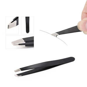 Pince à épiler professionnelle de haute qualité à pointe inclinée en acier inoxydable pour l'épilation des sourcils et l'extension des cils ANAAIF - Product Image 3