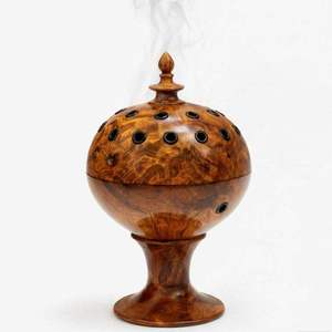 Glossy Finished Wooden <b>Incense</b> Burner <b>Incense</b> <b>Holder</b> For Ramadan Eid Gift Arabic Mabkhara Oud Burner Home Fragrance Accessory - Product Image 1