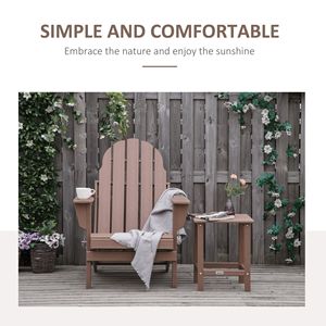 Sedia Adirondack Pieghevole per Tutte le Stagioni in HDPE Marrone per Patio e Spiaggia - Product Image 4