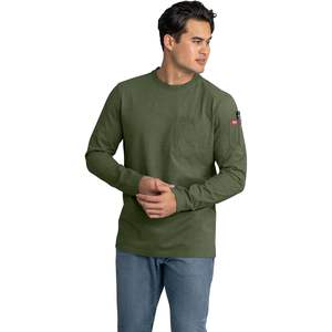 Camiseta de Trabajo Personalizada para Hombre, Manga Larga, Corte Ajustado, Algodón Grueso, Color Rojo - Product Image 3