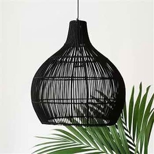 Abat-jour en rotin fait main, style bohème, écologique, pour usage intérieur, abat-jour en rotin tissé, luminaire suspendu - Product Image 2
