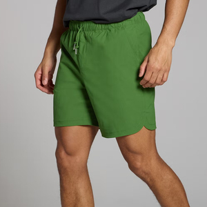 Men's Green <b>Quick</b> <b>Dry</b> <b>Shorts</b> With White Character Print And Drawstring Waist Casual Style - Product Image 2