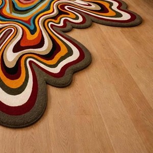 Colorful Abstract Area Rug Irregular Shape Modern Artistic Hand Tufted Carpet Vibrant Designer Rug for Living Room Bedroom Decor - Product Image 3