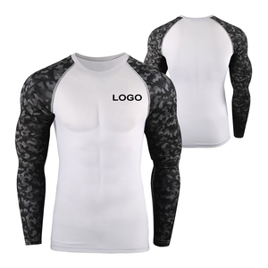 Camiseta Deportiva de Manga Larga para Hombre, de Alta Elasticidad, para Natación, Surf, Gimnasio, Entrenamiento, Pedido al por Mayor - Product Image 1