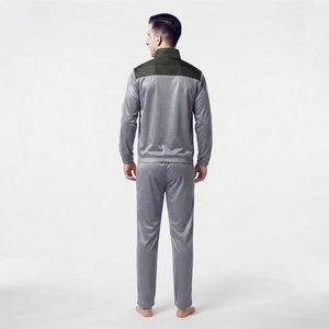 Two Piece 100% <b>Nylon</b> <b>Track</b> Suit Mock Neck Full Zip Jacket Jogger <b>Pants</b> Set Athletic Casual Wear For Men - Product Image 3