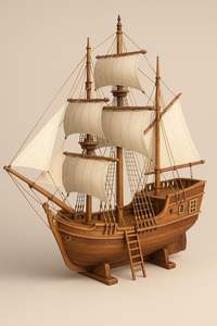 Centre de table en bois classique en forme de bateau, idéal pour les maisons de bord de mer, ajoutant un style maritime à la décoration de table. - Product Image 3