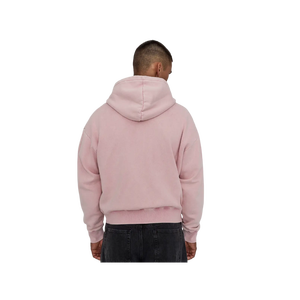 Sudadera con capucha y cremallera para hombre, rosa, oversize, de forro polar, informal, de color liso, con bolsillos, para otoño - Product Image 3