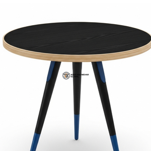 Black Meena Wooden <b>Stool</b> – Handcrafted Hand Painted Decorative Round Accent <b>Stool</b> / Designer Side <b>Table</b> - Product Image 5