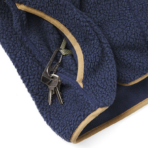 Veste en polaire sherpa bleue personnalisée avec logo pour homme, veste d'hiver chaude en polaire zippée, veste décontractée pour l'extérieur - Product Image 4