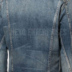 Veste en jean vintage personnalisée pour homme, coupe ajustée, bleu délavé, style streetwear, vêtement d'extérieur décontracté, manteau tendance pour homme, vente en gros - Product Image 6