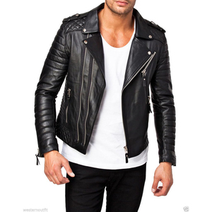 Vestes en cuir respirantes personnalisées avec logo et design sur mesure, dernière collection 2026, nouvelles vestes en cuir brillantes pour motards - Product Image 1