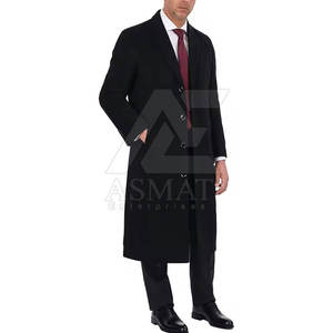 Abrigo largo de mezcla de lana para hombre, abrigo grueso y cálido para invierno, estilo formal de oficina, abrigo para uso diario. - Product Image 3