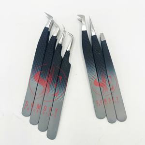 Pinces à cils Somofy Enterprises OEM les plus vendues, durables, grises mates, en acier inoxydable japonais solide - Product Image 6