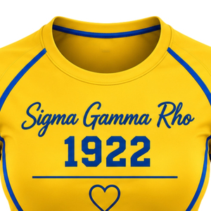 Camiseta de Compresión Personalizada para Mujer SGRHO, Sigma Gamma Rho, Sororidad Griega, Elástica, Deportiva, Manga Corta, para Gimnasio y Entrenamiento, Venta al Por Mayor - Product Image 3