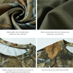 Camisetas de manga larga estampadas con camuflaje de la selva Real Tree para hombre, al por mayor, de alta calidad, con logotipo personalizado, 100% algodón, para deportes y caza. - Product Image 6