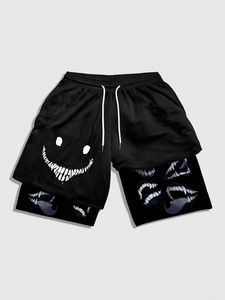 -inspired Eco-Friendly 100% Polyester Digital Printed <b>Elastic</b> Waist Tribal Print Mesh Shorts - Product Image 6