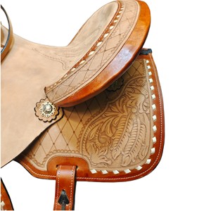 Silla de montar western de cuero premium para carreras de barriles, para adultos, disponible en todos los tamaños. - Product Image 3