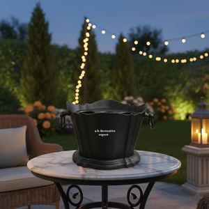 Seau à vin de luxe noir pour 3 bouteilles, refroidisseur triple pour champagne avec poignées, bac à glace décoratif en métal pour bar et hôtel - Product Image 4