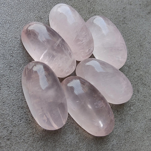 Cabujón de Cuarzo Rosa Natural, Gema Ovalada Grande AAA+, Parte Posterior Plana Calibrada para Joyería, Disponible en Todos los Tamaños - Product Image 2