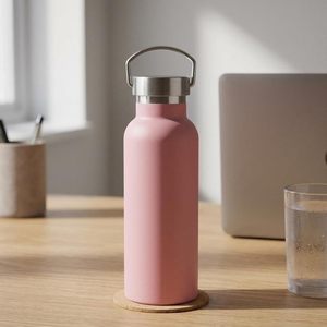 Stainless Steel Water Bottle Baby Pink Reusable Drinking Bottle for <b>Kids</b> School Office Travel Gym Leakproof Durable Water Bottle - Product Image 5