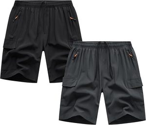Pantalones Cortos Cargo Casuales Transpirables de Pana para Hombre 2026, de Cintura Media, Bermuda, de Secado Rápido, Impermeables, con Cierre de Cordón, para Entrenamientos, Color Liso - Product Image 2