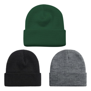 Gorro de Punto Unisex de Color Sólido, 100% Acrílico, para Invierno, para Adultos, 56-58CM, Estilo Casual, Verde, Amarillo, Rojo - Product Image 4