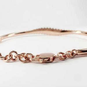 สร้อยข้อมือเพชรทรงกลมโรสโกลด์ 14K 0.26 กะรัต สร้อยข้อมือเครื่องประดับหรูหราสง่างามสำหรับผู้หญิง - Product Image 3