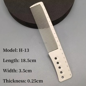 Peigne à cheveux double usage à queue de rat et à dents fines et larges, ensemble de peignes de barbier et de styliste, peignes à cheveux anti-emmêlement avec acier inoxydable - Product Image 2