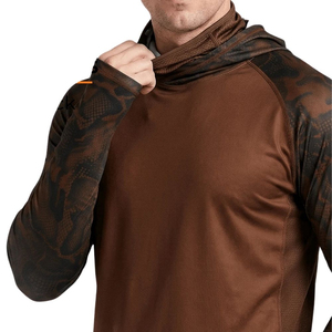 Men's Camouflage <b>Hooded</b> Fishing <b>Shirt</b> with Face Mask Quick Dry Long Sleeve UPF Pullover - Product Image 3