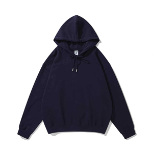 Sweat à capuche unisexe 100 % coton molletonné, logo imprimé par transfert thermique sur le devant, coupe ample, tissu 350g, décontracté et respirant pour l'hiver - Product Image 3