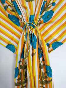 Robe Kaftan Vintage Bohème en Coton et Dentelle Faite à la Main, Coupe Ample Évasée, Tenue de Plage, Vêtement de Maternité, Cadeau Demoiselle d'Honneur, Lavable - Product Image 5