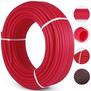 Sistema di Riscaldamento a Pavimento Radiante Idronico PEX-B Rosso da 3/4'' x 300Ft per HVAC Domestico con Tubi PEX per Calore e Comfort - Product Image 1