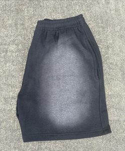 Vintage Sun Faded Acid Wash Shorts pour hommes lourd 100% coton multicolore Sweat Shorts avec motif solide Style Streetwear - Product Image 2