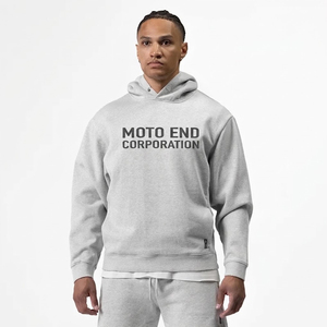 Sweat-shirt à capuche noir pour homme Moto End Corporation, coupe classique, en molleton de coton, décontracté, pour l'automne - Product Image 2