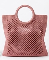 Sac fourre-tout pour femme en crochet, écologique, léger, rayé, style bohème, ouvert, pour l'été, la plage, les voyages, doublure en coton, personnalisé