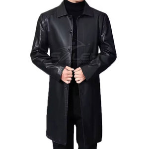 Manteau Duster en Cuir de Qualité Supérieure avec Doublure Douce, Coupe Longue, Coutures Renforcées et Poches Fonctionnelles - Product Image 6