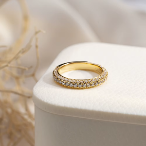 Bague en or jaune pour femme, diamant taille brillant rond, style classique, alliance de mariage, diamants naturels couleur G - Product Image 4