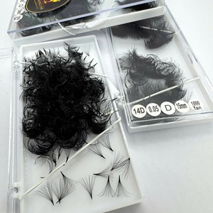 Extensions de cils pré-éventailées Volume Mega Base Pointue Noire 10D 12D 14D 16D 20D Courbure C/CC/D/M/L Cheveux Synthétiques - Product Image 6