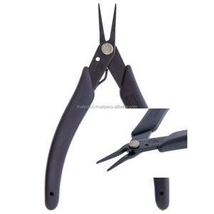Pinzas de Punta Fina Xuron 450 de Alta Calidad, Mango Negro, Mandíbula Lisa, Acero Inoxidable, Herramienta para Joyería - Product Image 1