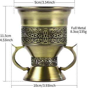 Brûleur d'encens élégant en laiton antique Kraft World avec motif filigrané orné et deux poignées - Product Image 5