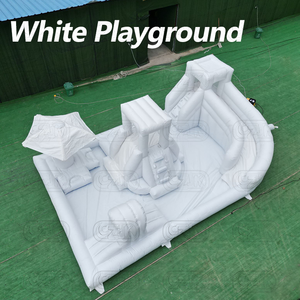 Château gonflable combiné <span class=keywords><strong>pour</strong></span> adultes, grand modèle intérieur, uni, <span class=keywords><strong>pour</strong></span> mariage, avec petit toboggan aquatique en PVC blanc et maison de rebond de 13 pieds avec <span class=keywords><strong>ballon</strong></span> - Product Image 6