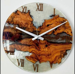 Reloj de Pared Artístico con Aspecto de Mármol de Resina, Números Romanos, Silencioso, de Cuarzo Analógico, Decoración para Sala de Estar, Hecho a Mano, Tamaño Personalizado - Product Image 2