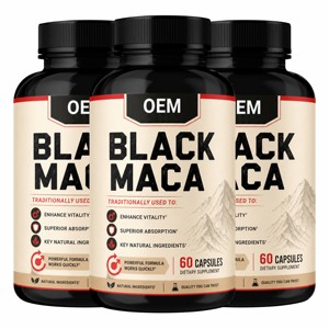 Capsules d'extrait de racine de Maca noire péruvienne OEM ODM 500mg, complément premium de Lepidium Meyenii pour hommes et femmes, poudre de Maca pure - Product Image 1