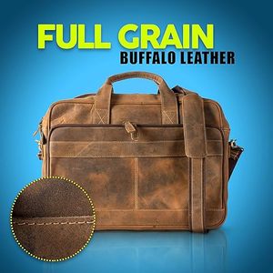 Urban Executive Genuine Leather Laptop Briefcase Minimalist Business Office Bag with Shoulder Strap Premium Handmade Work Bag - Product Image 4